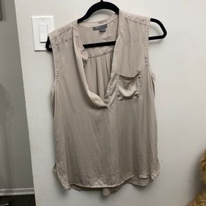 Vince Beige/Taupe Silk Blouse Sz L